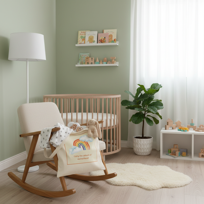 Nursery Scene with Natural Tote Bag