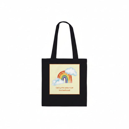 Black tote with rainbow 