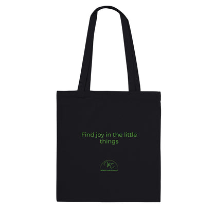 Black tote bag on a white background